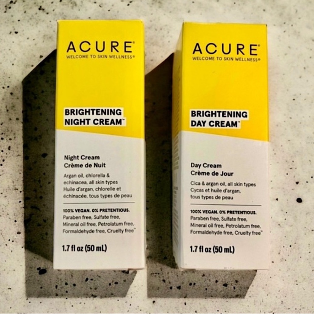 NWT 🟡 ACURE lot Day Brightening Cream and Night Cream